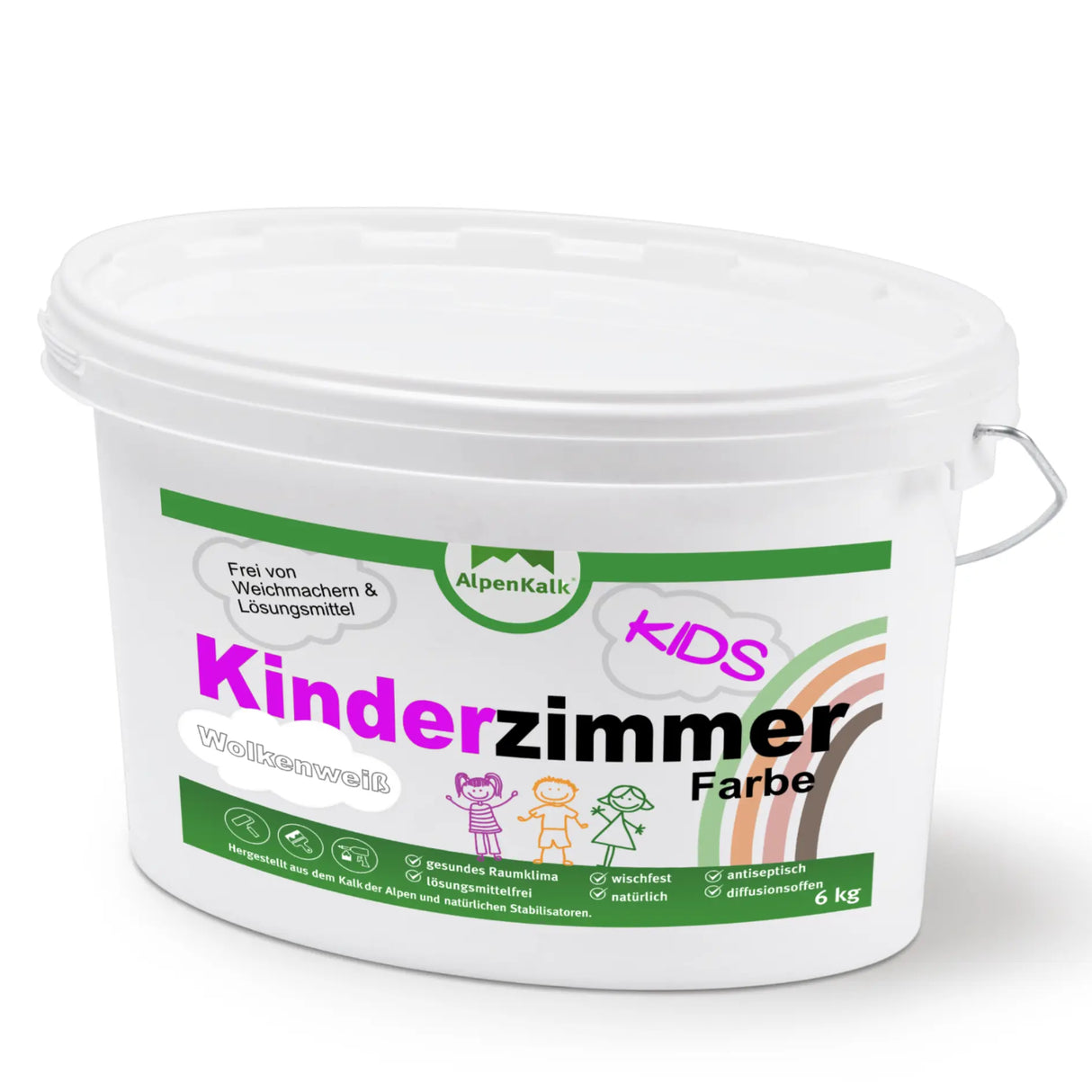 Kinderzimmerfarbe | Kalkfarbe 6 kg / ca. 30 m²