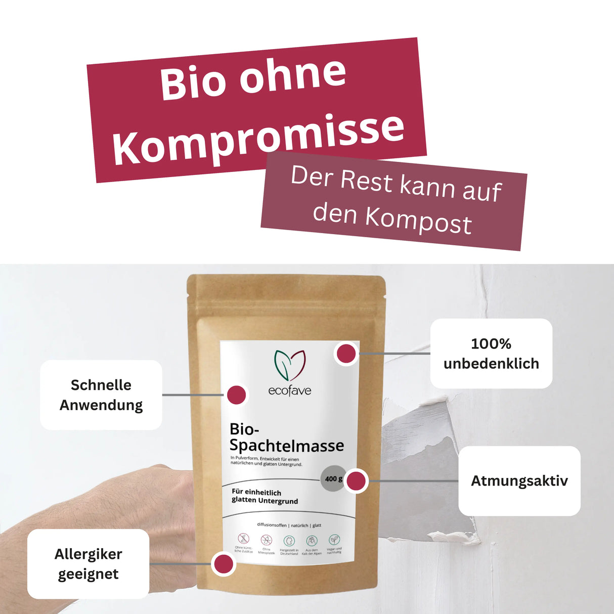 Bio-Spachtelmasse-Pulver 2 kg